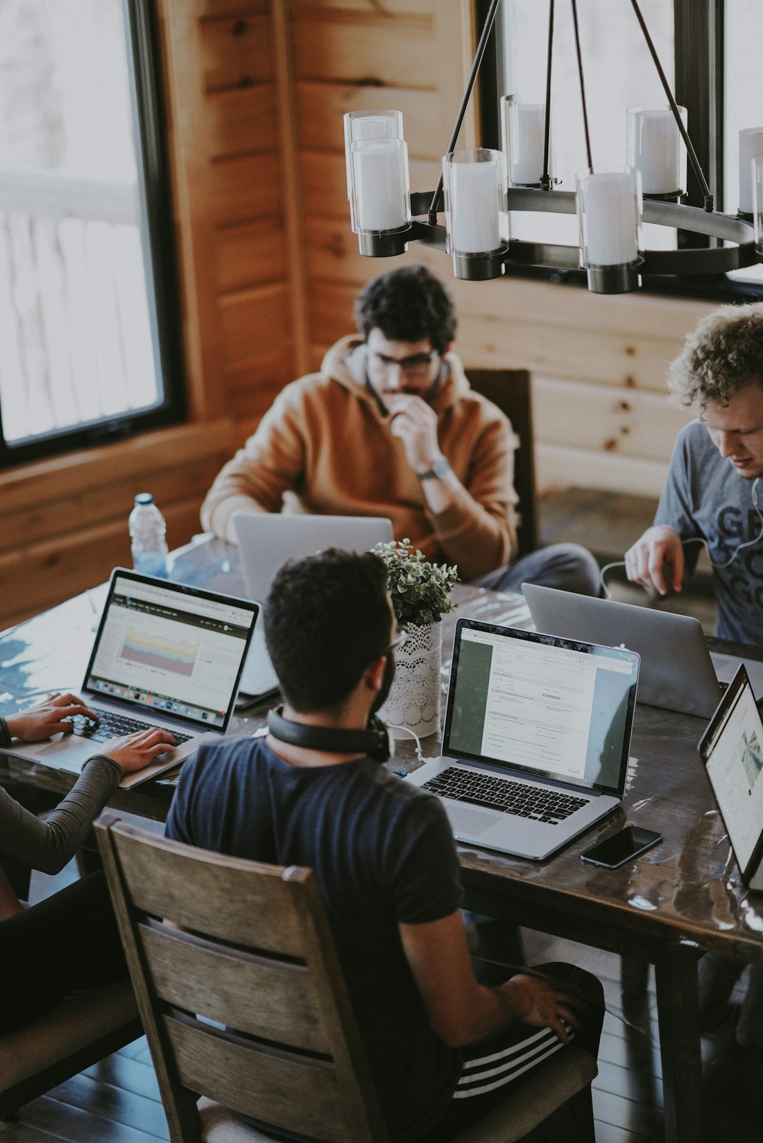 Business team planning strategy at a desk